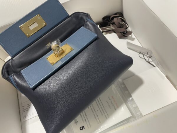 Hermes Mini2424 Handbag - Navy Blue - Image 2