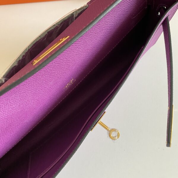 Hermes Kelly Cut Wallet - Purple - Image 5