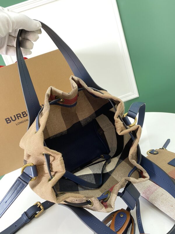 Burberry Canvas Check Bucket Bag - Blue - Image 2