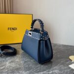 Fendi Iconic Peekaboo Handbag - Dark Blue - Image 5
