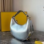 Fendi Praphy Underarm Small Bag - Silver - Image 5