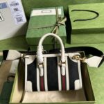 Gucci Mini Bauletto Leather Bag - White - Image 2