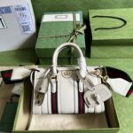 Gucci Bauletto Mini Top Handle Bag - White