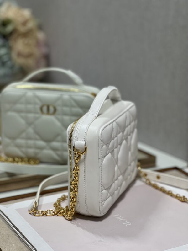 Dior Caro Box Chain Handbag - White - Image 4