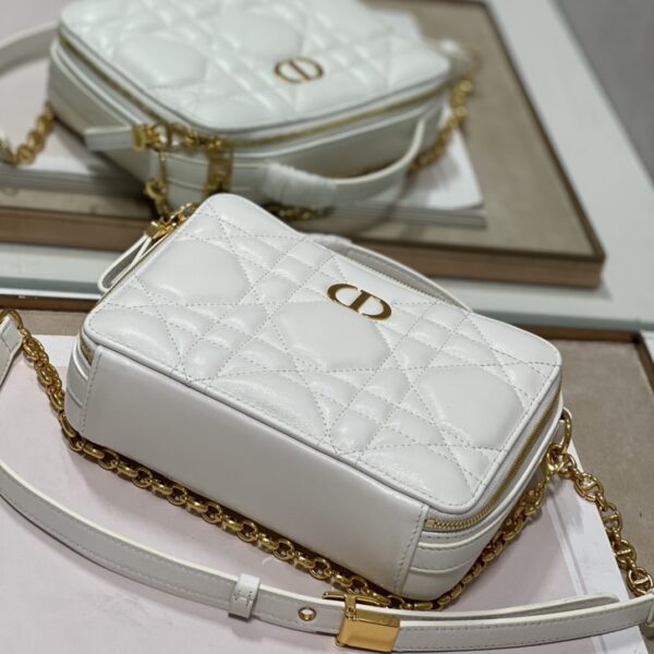 Dior Caro Box Chain Handbag - White - Image 3