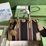 Gucci Bauletto Medium Top Handle Bag – Brown