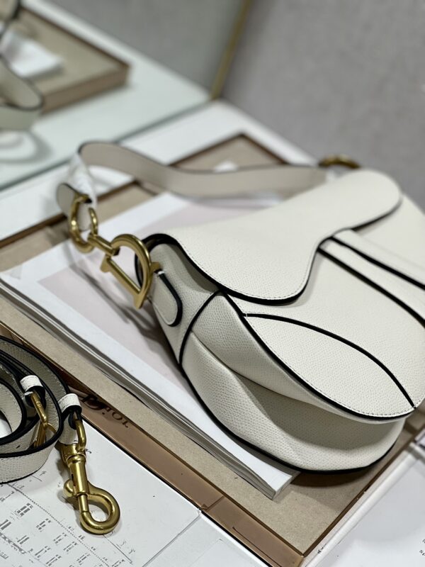Dior Large Saddle Handbag - Off White - Image 3