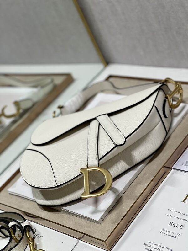 Dior Large Saddle Handbag - Off White - Image 2