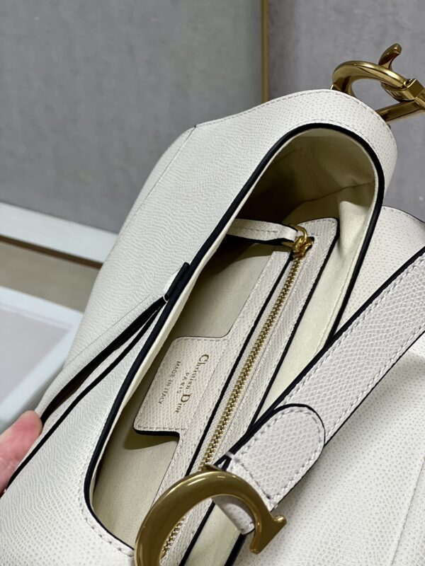 Dior Large Saddle Handbag - Off White - Image 4