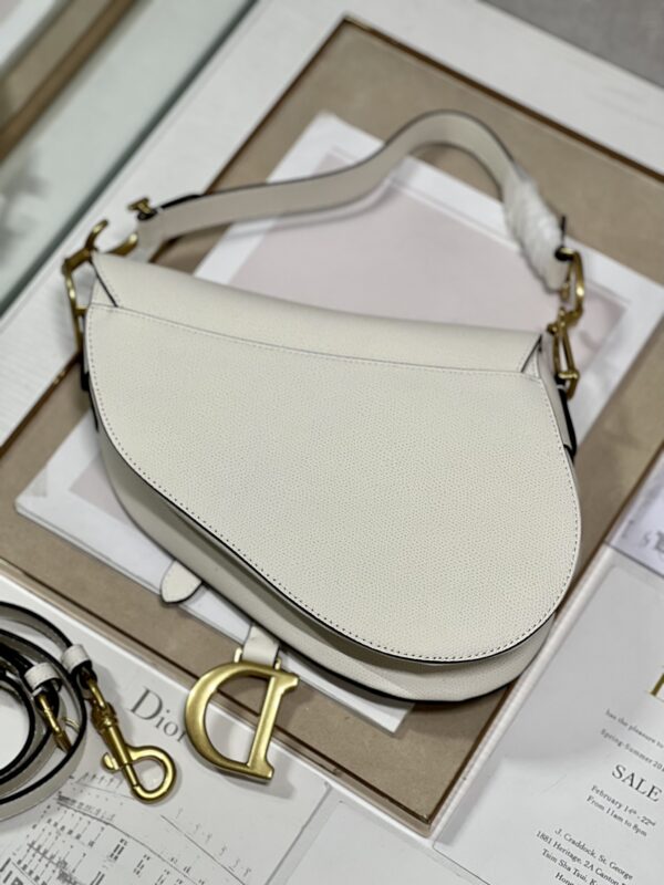 Dior Large Saddle Handbag - Off White - Image 5
