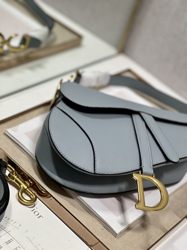 Dior Large Saddle Handbag - Smog Blue - Image 2