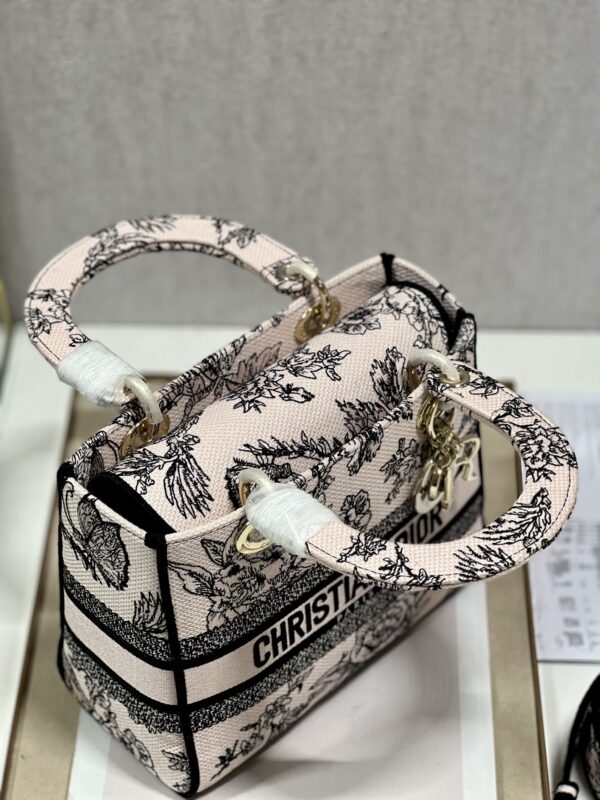 Dior Lᴀᴅʏ Embroidered Concubine Diana Bag - Pink Peony - Image 2