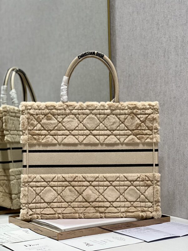 Dior Mini Book Tote Shopping Bag - Apricot - Image 2