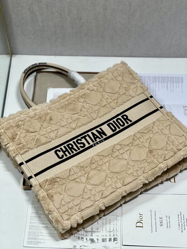 Dior Mini Book Tote Shopping Bag - Apricot - Image 3