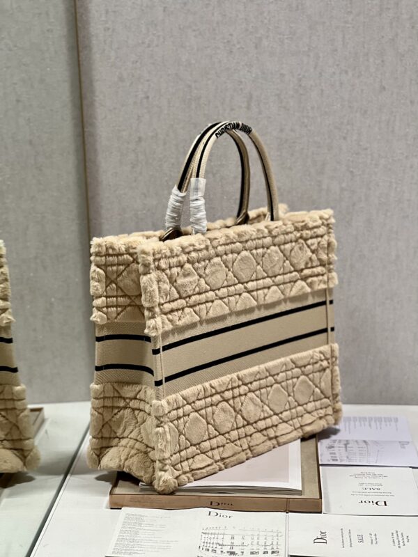 Dior Mini Book Tote Shopping Bag - Apricot - Image 5