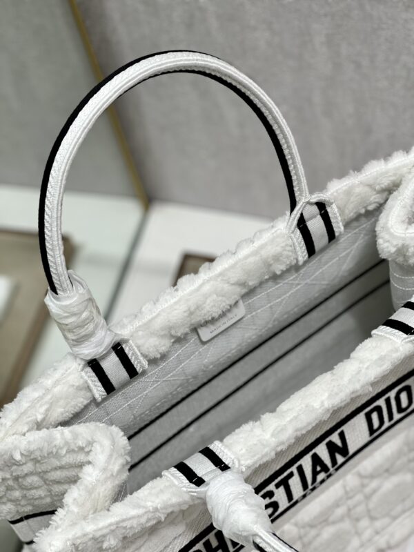 Dior Mini Book Tote Shopping Bag - White - Image 6