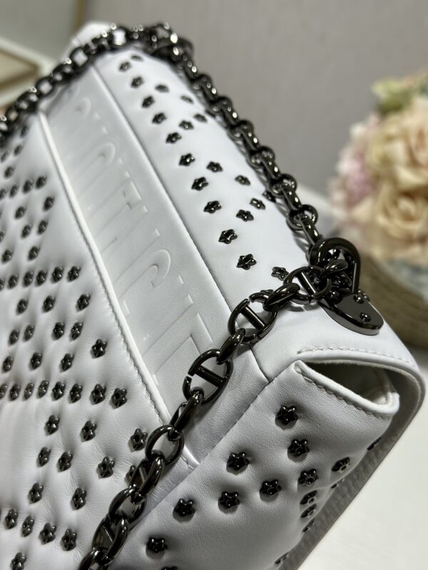 Dior Medium Caro Handbag - Pentagonal Star White Gun Buckle - Image 3