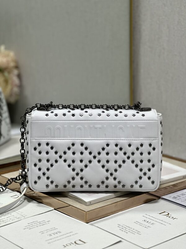Dior Medium Caro Handbag - Pentagonal Star White Gun Buckle - Image 5