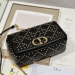 Dior Large Caro Handbag - Pentagram Black Gold Buckle - Image 4