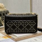 Dior Large Caro Handbag - Pentagram Black Gold Buckle - Image 5