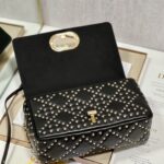 Dior Large Caro Handbag - Pentagram Black Gold Buckle - Image 3