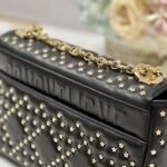 Dior Large Caro Handbag - Pentagram Black Gold Buckle - Image 2