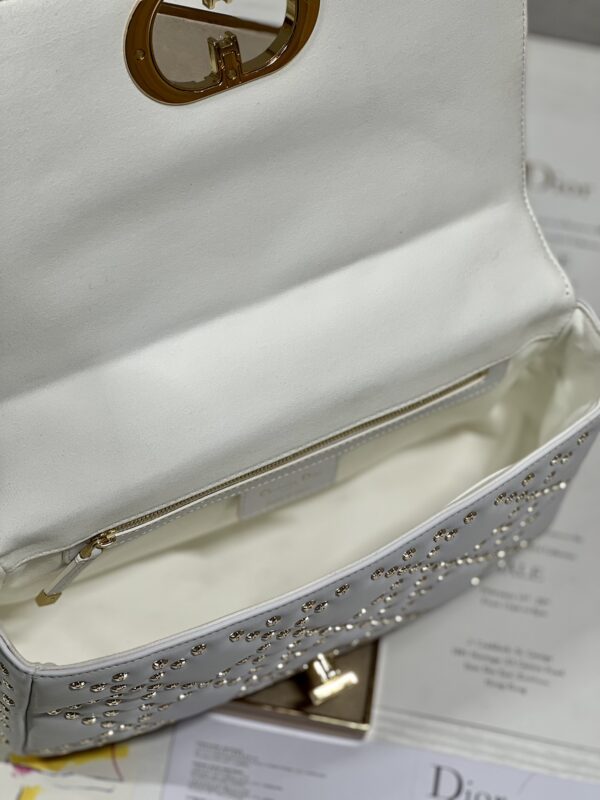 Dior Large Caro Handbag - Pentagram White Gold Buckle - Image 4