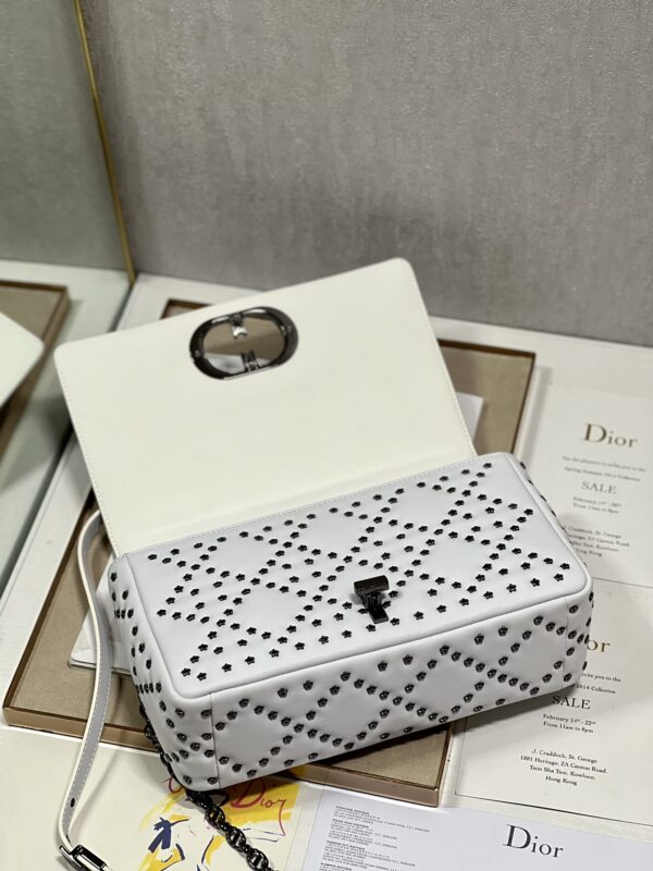 Dior Large Caro Handbag - Pentagonal Star White Gun Buckle - Image 3
