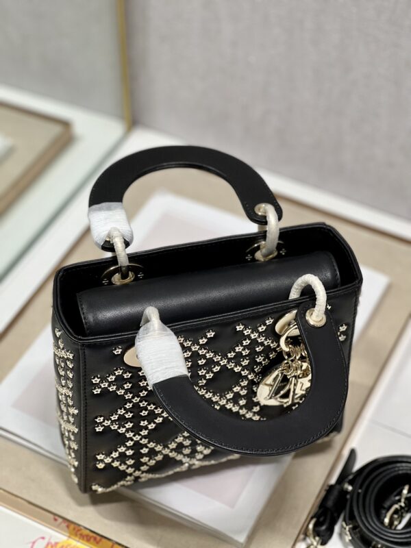 Dior Mini Lucky Star Shaped Rivet Beads Handbag - Black - Image 3