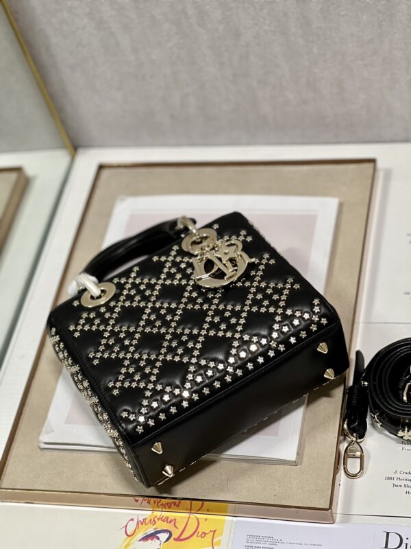 Dior Mini Lucky Star Shaped Rivet Beads Handbag - Black - Image 4