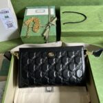 Gucci GG Matelasse Leather Shoulder Bag - Black