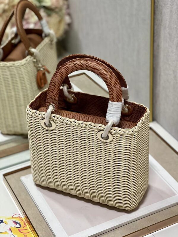 Dior Five-Compartment Basket Bag - Natural Yellow Snakeskin - Image 4