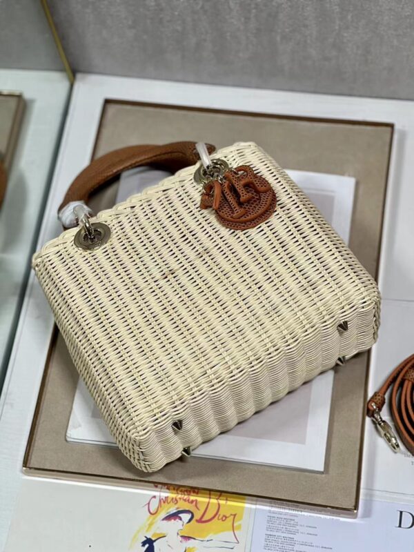 Dior Five-Compartment Basket Bag - Natural Yellow Snakeskin - Image 5