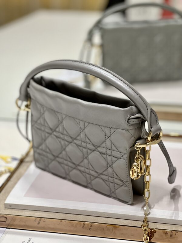 DIOR Lady Mini Bag - Metal Gray - Image 5
