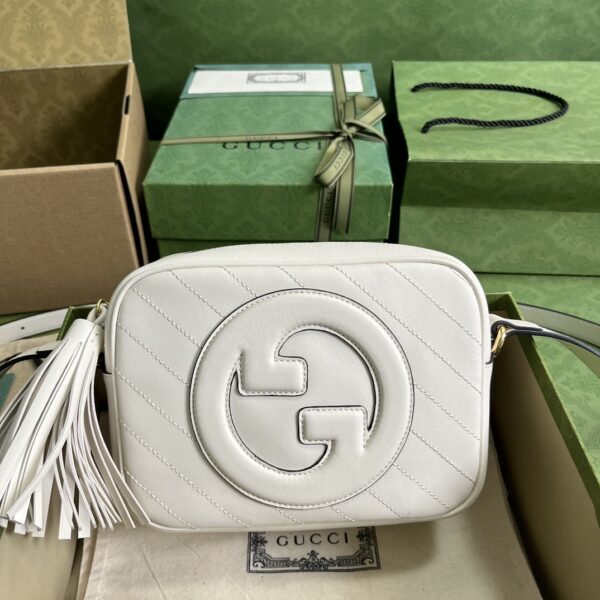 Gucci Blondie Small Leather Shoulder Bag – White