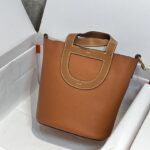 Hermes Pig Nose Vegetable Basket Bag - Golden Brown Gold Buckle - Image 2