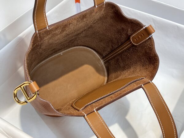 Hermes Pig Nose Vegetable Basket Bag - Golden Brown Gold Buckle - Image 3