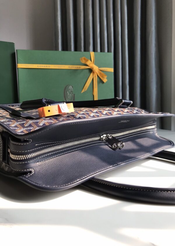 Goyard Bourgogne Vertical Briefcase Handbag - Blue - Image 3