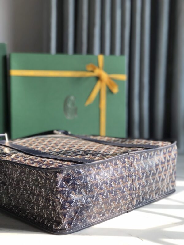 Goyard Bourgogne Vertical Briefcase Handbag - Blue - Image 4