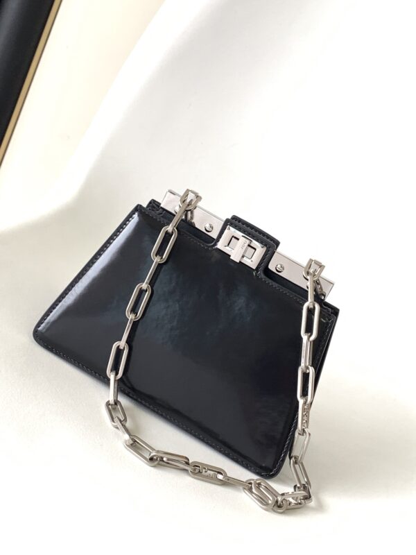 Fendi Peekaboo Cut Small Bag - Black - Image 5