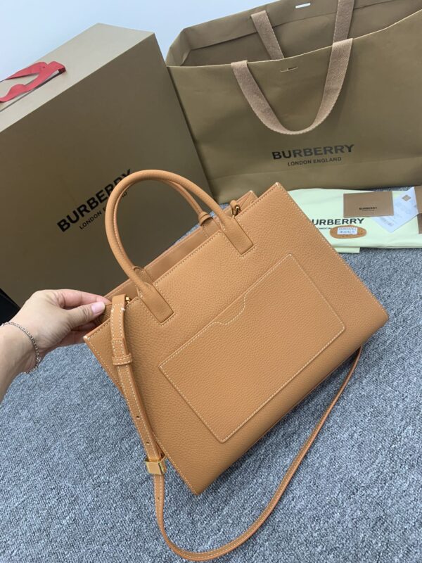 Burberry Denny Grain Leather Tote Bag - Brown - Image 3