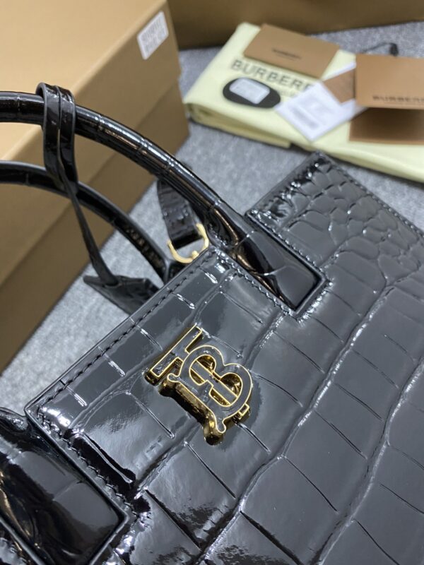 Burberry Crocodile Texture Handbag - Black - Image 2