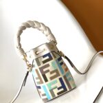 Fendi Mon Tresor Mini FF Embroidered Bucket Bag - Image 4