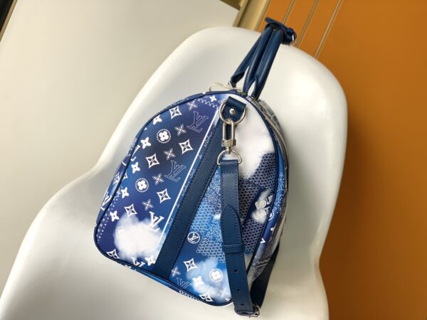 Louis Vuitton Keepall Bandoulière 50 Soft Travel Bag - Blue - Image 3