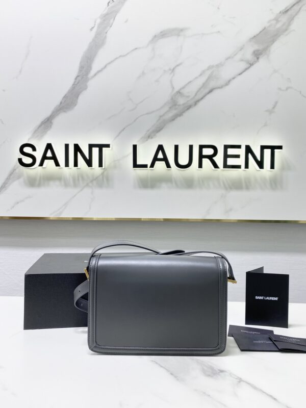 YSL Monogram Cross-body Shoulder Large Handbag - Gray - Image 5