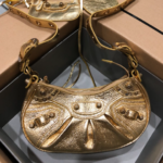 Balenciaga Le Cagole Half-Moon Small Armpit Dumpling Bag - Golden