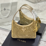 Prada Hobo Diamond Armpit Bag - Gold