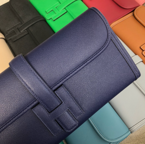 Hermes Epsom Turtledove Handbag - Sapphire Blue - Image 4