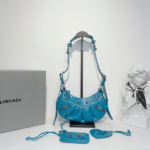 Balenciaga Le Cagole Half-Moon Small Armpit Dumpling Bag - Blue