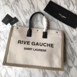 YSL Rive Gauche Beach Bag - White - Image 3